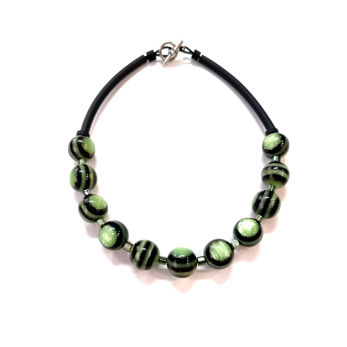 SONORA resin beads necklace Imperial Green