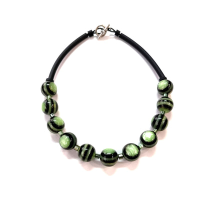 SONORA resin beads necklace Imperial Green