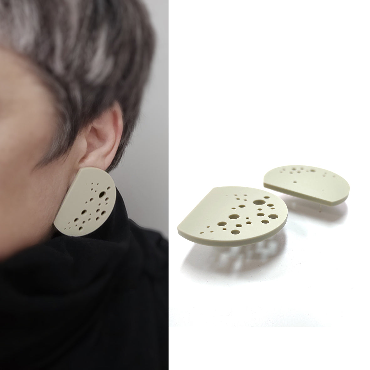 -50% :  MONA boucles d'oreilles Moutarde de Dijon