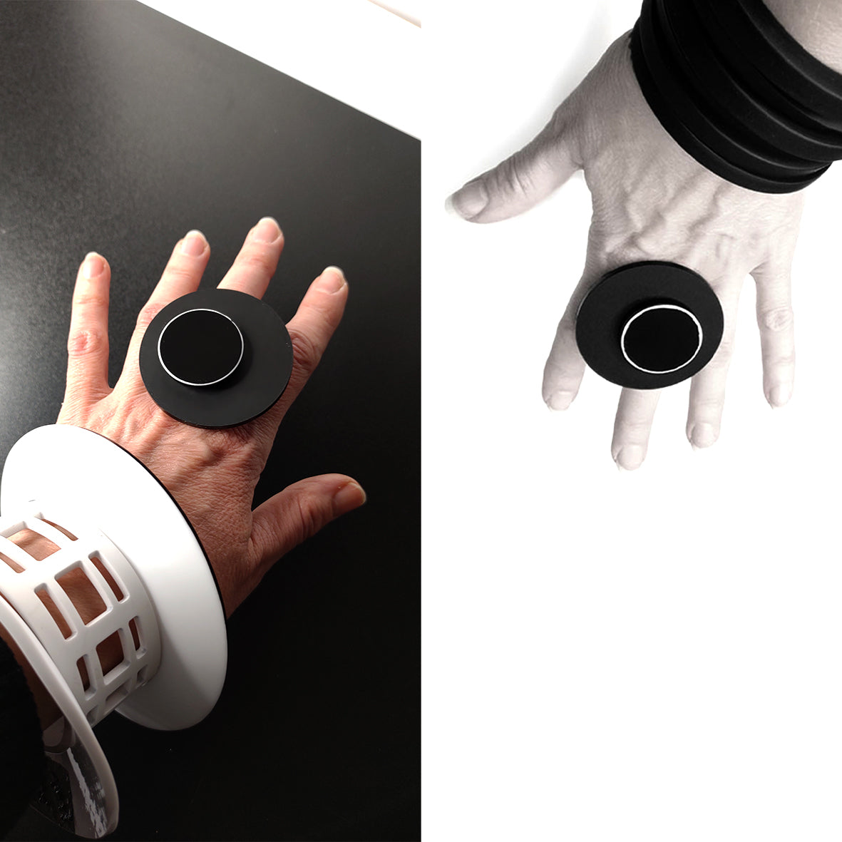 MOON statement ring Black Black