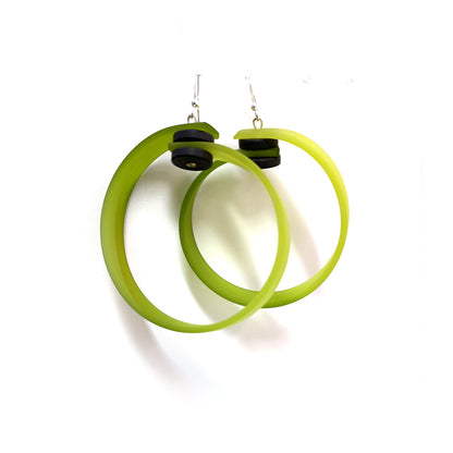 ORA rubber earrings Lime Green