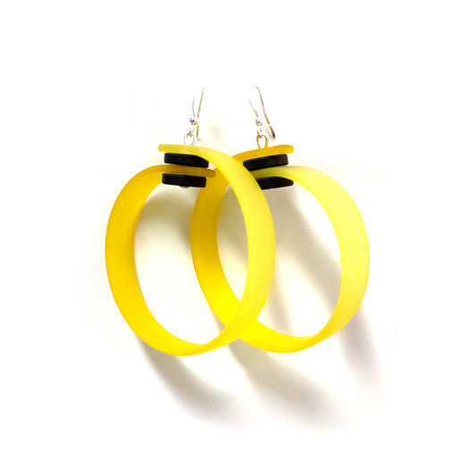 ORA rubber earrings Yellow Candy