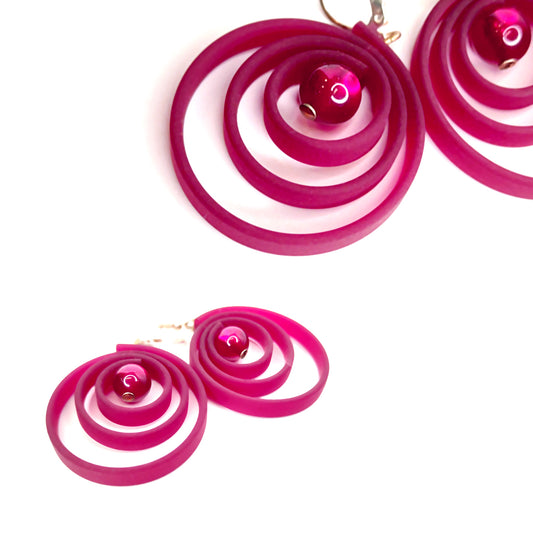 ORCHIDEE rubber earrings Fuchsia
