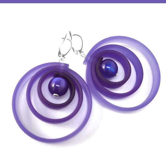 ORCHIDEE rubber earrings Purple