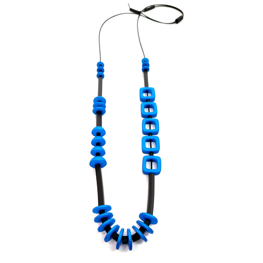 REBECCA resin long necklace Blue