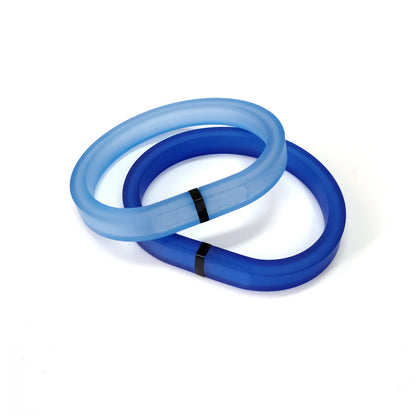 YUNA°DUO set of 2 rubber bracelets Blue