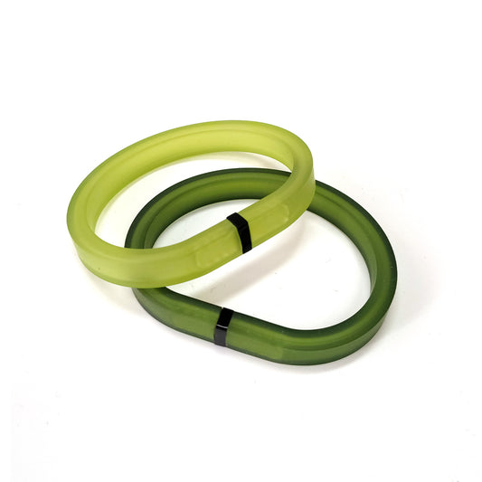 YUNA°DUO, lot de 2 bracelets en caoutchouc Vert