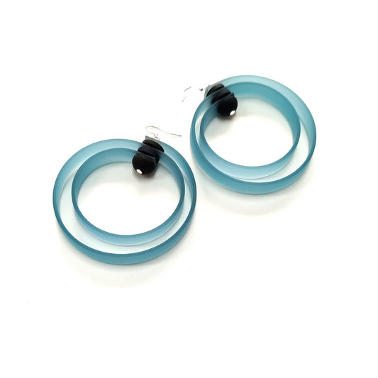 ROHA hand-dyed rubber HOOP earrings Turquoise