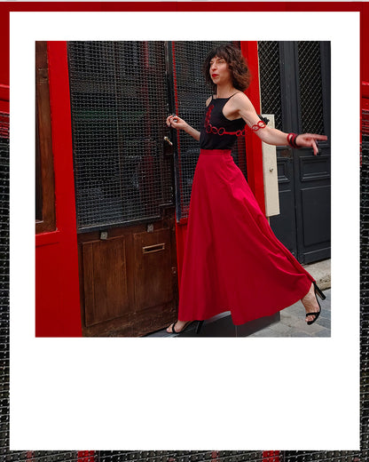 CAPRI long necklace Red Black