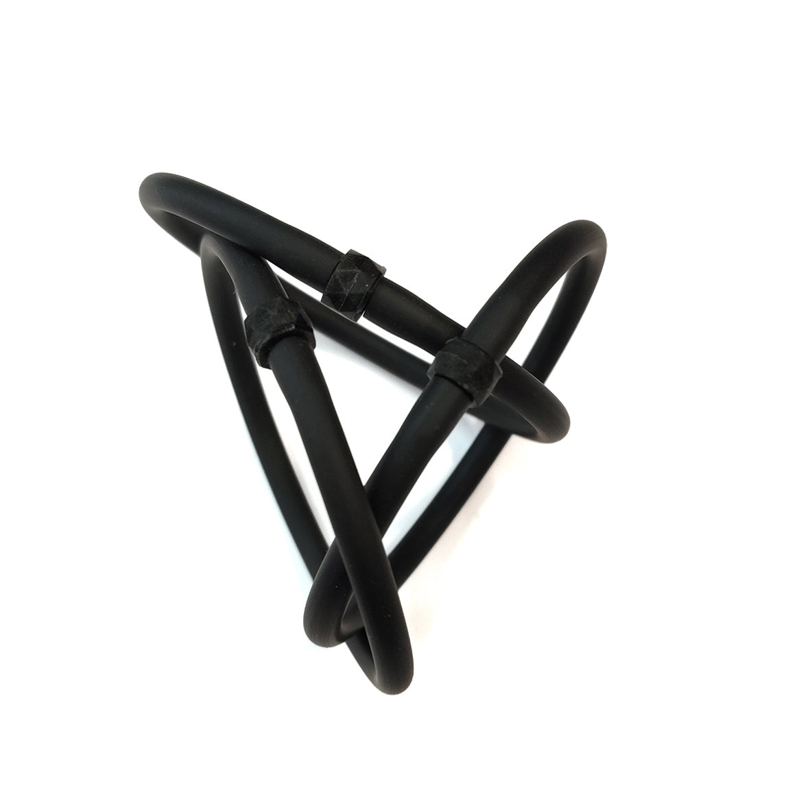 LOT de 3 bracelets SAFARI°TRIO en caoutchouc noir 