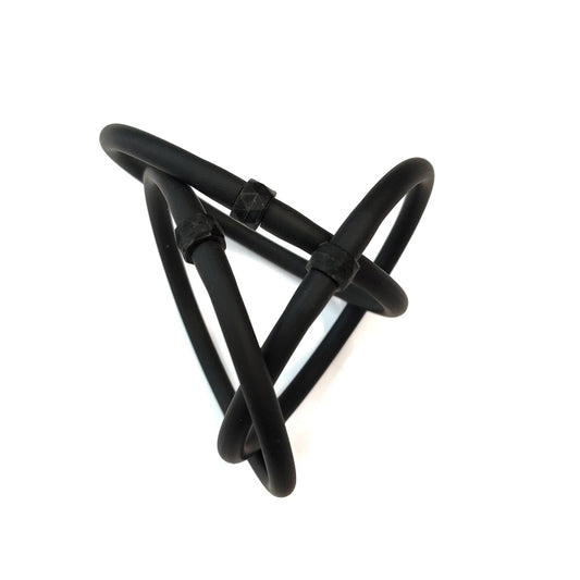 LOT de 3 bracelets SAFARI°TRIO en caoutchouc noir 