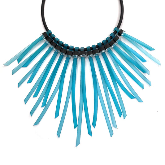 SANTA-CRUZ "feather" statement necklace Laguna Turquoise