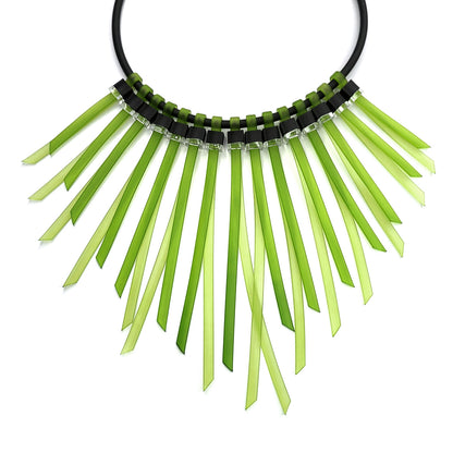 SANTA-CRUZ "feather" statement necklace Lime Green