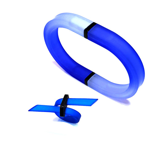 Set of KAYLEE bracelet & SANAGA ring Blue Candy