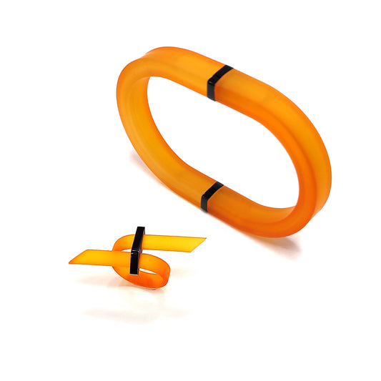 Set of KAYLEE bracelet & SANAGA ring Orange Candy