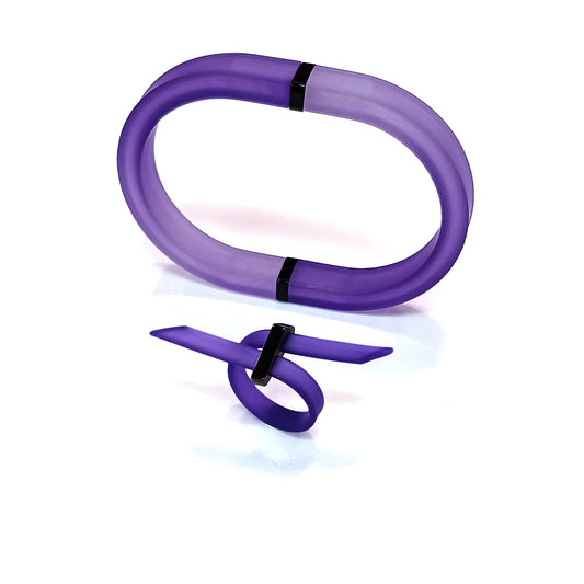 Set of KAYLEE bracelet & SANAGA ring Purple Candy