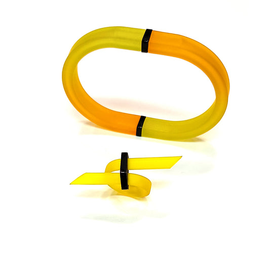 Set of KAYLEE bracelet & SANAGA ring Yellow Candy