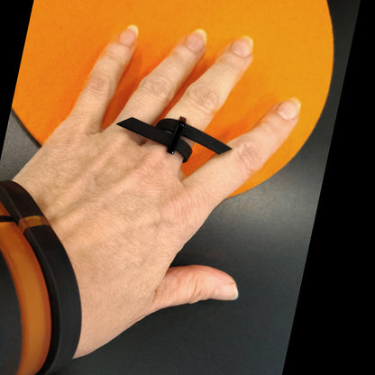 Set RORY bracelet + SANAGA ring Orange Black