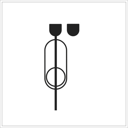 SHAPES-00 mismatched earrings BAUHAUS line - White