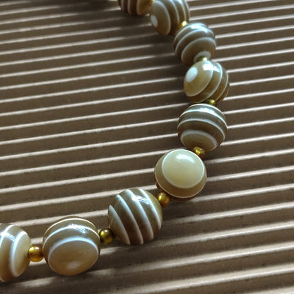 SONORA resin beads necklace Beige Sand
