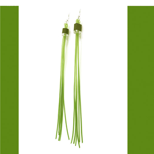 STROMBOLI long tassel earrings Lime Green