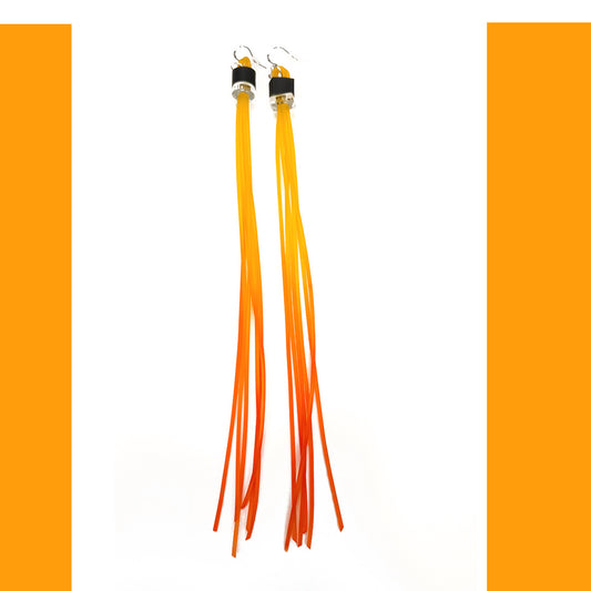 STROMBOLI long tassel earrings Orange Flower