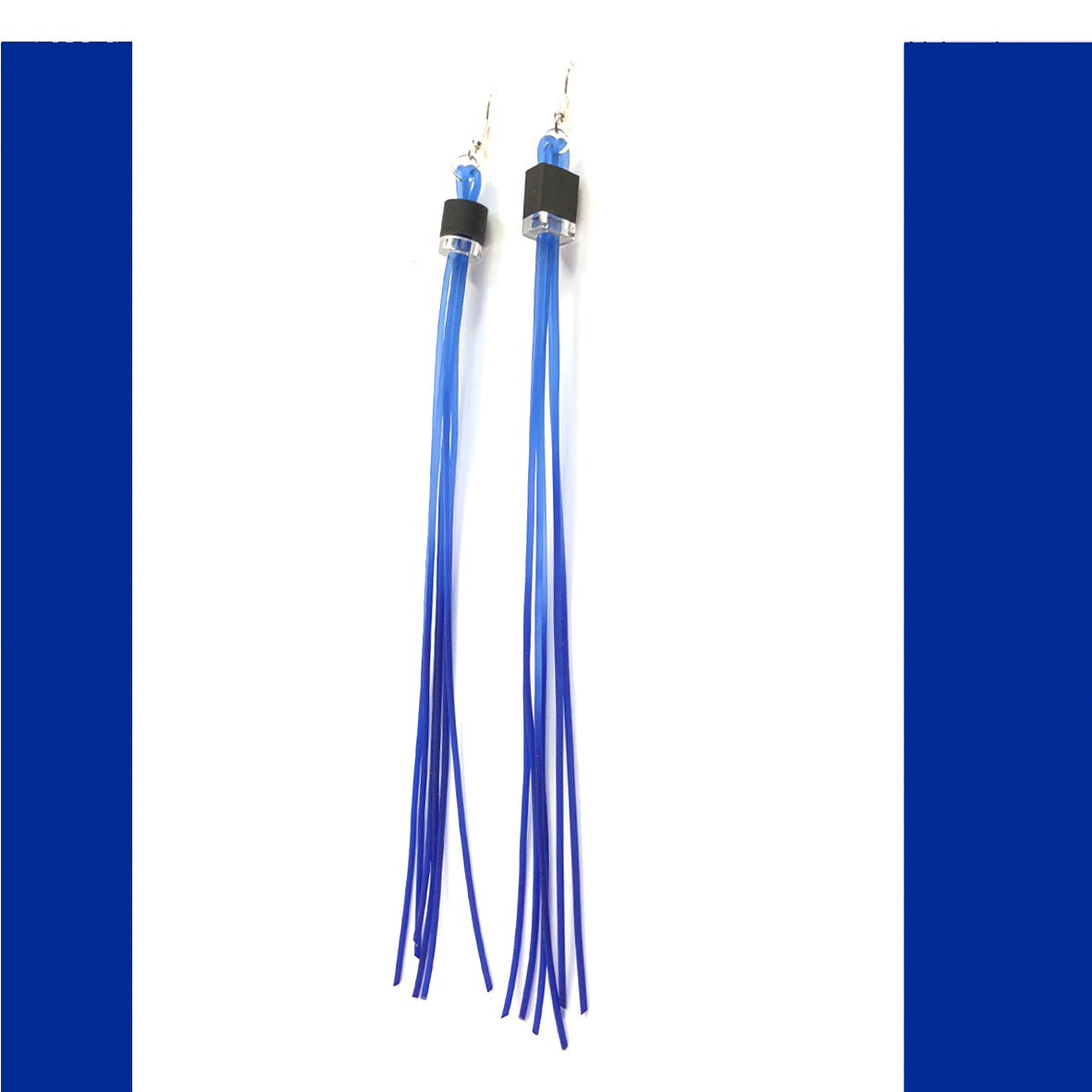 STROMBOLI long tassel earrings Blue Sky
