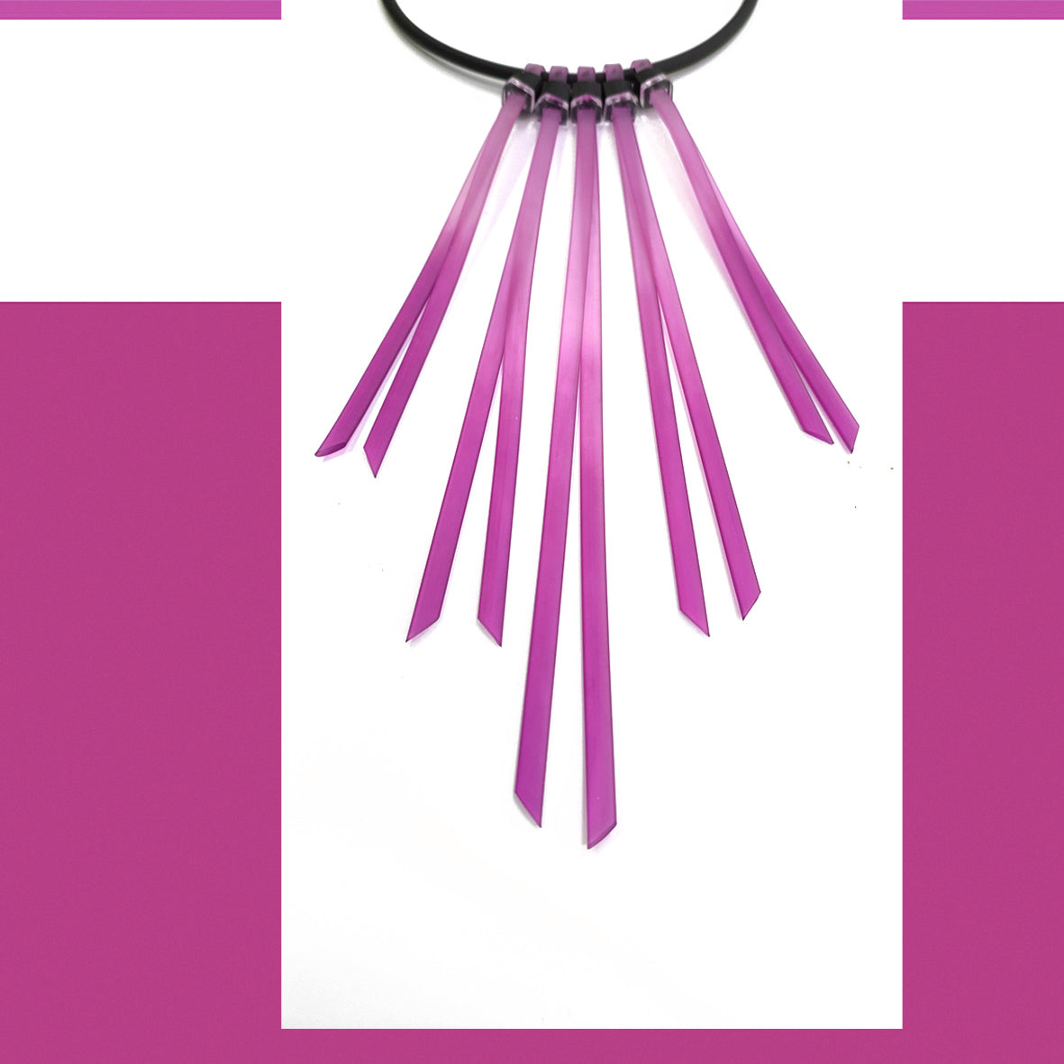 -40% TENERIFE collier "plumes" Fuchsia