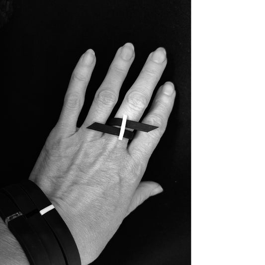 Set TORY bracelet + EPHEZE adjustable ring White
