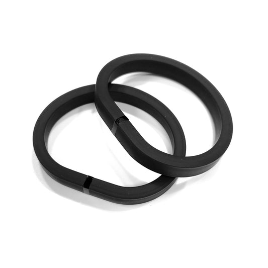 YUNA°DUO, lot de 2 bracelets en caoutchouc Noir