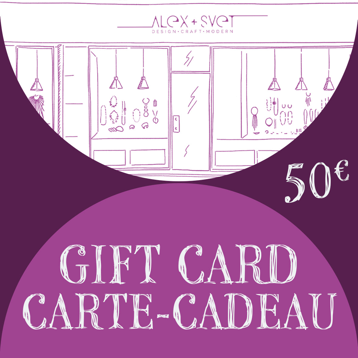 ALEX+SVET e-GIFT CARD / Carte Cadeau / 50€