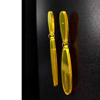 Amadea post & drop earrings Neon Yellow