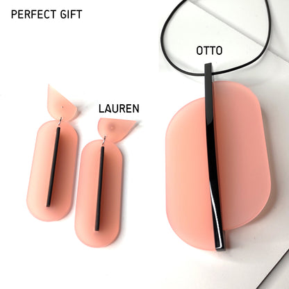 CANDY set of LAUREN earrings and OTTO pendant Blush Pink