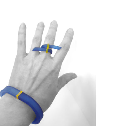 Set DELTA bracelet + EPHEZE ring Blue + Neon Yellow