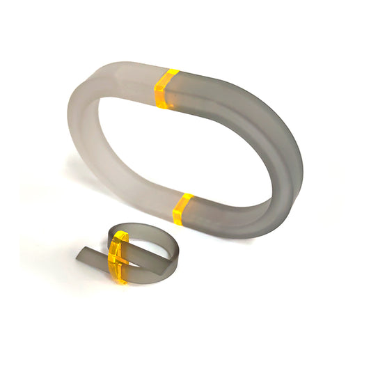 Set DELTA bracelet + EPHEZE ring Grey + Neon Yellow