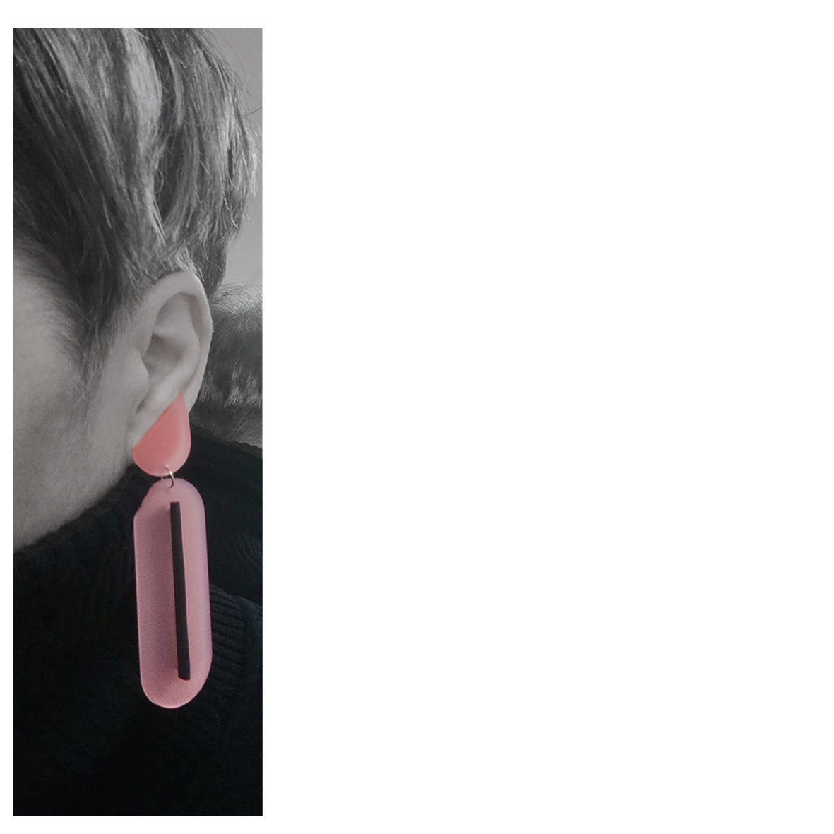 LAUREN statement post & drop earrings Blush Pink