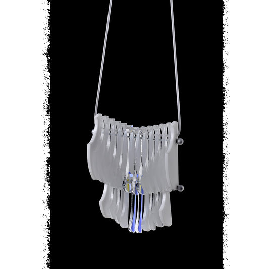 NIAGARA collier-pendentif articulé - Pièce Unique - Blanc irisé