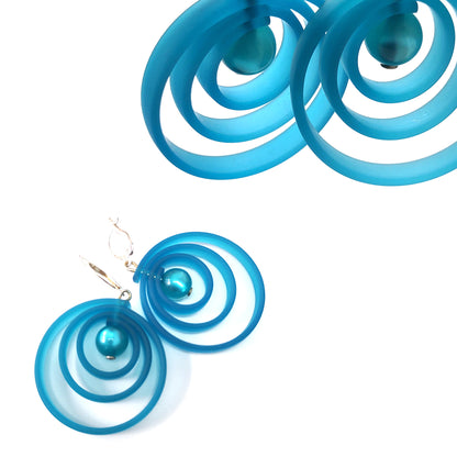 ORCHIDEE boucles d'oreilles "spirale" Turquoise