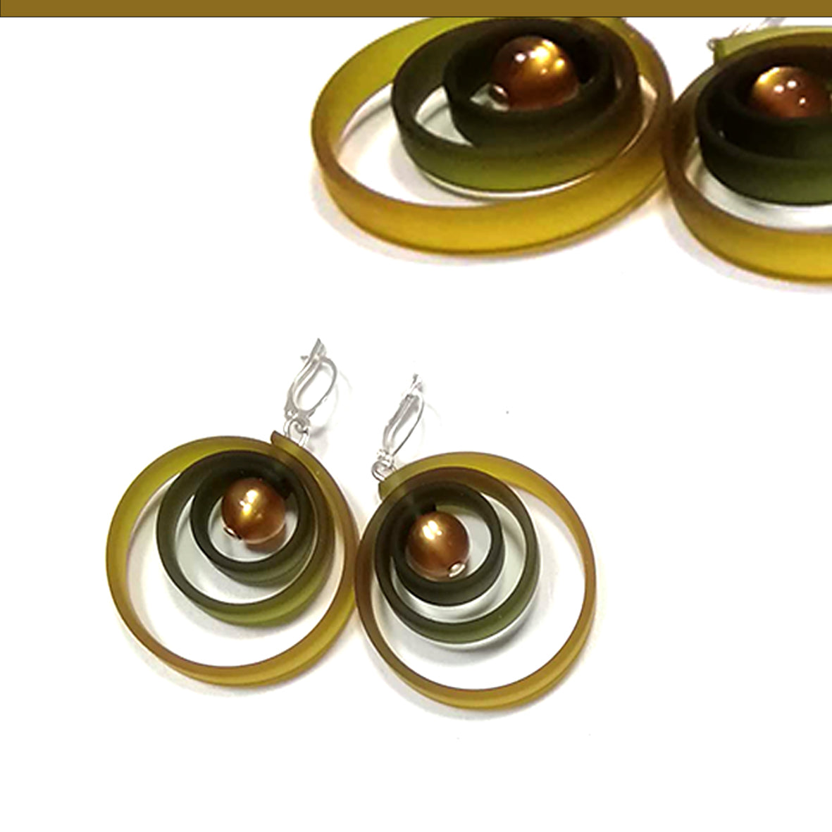 ORCHIDEE boucles d'oreilles "spirale" Ocre