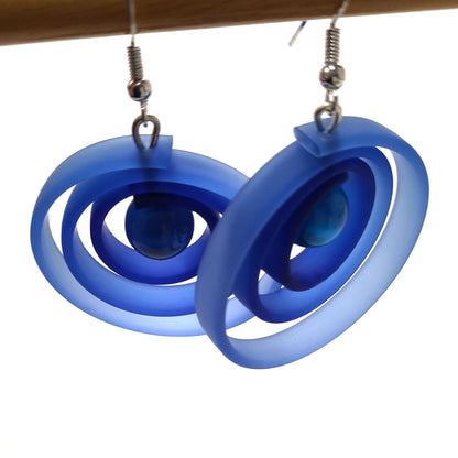 ORCHIDEE boucles d'oreilles "spirale" Bleu Ciel