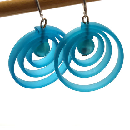 ORCHIDEE boucles d'oreilles "spirale" Turquoise