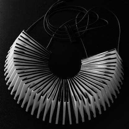 REBECCA statement necklace White & Black - One on a Kind
