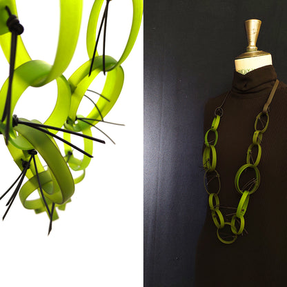 RITA long necklace Lime Green