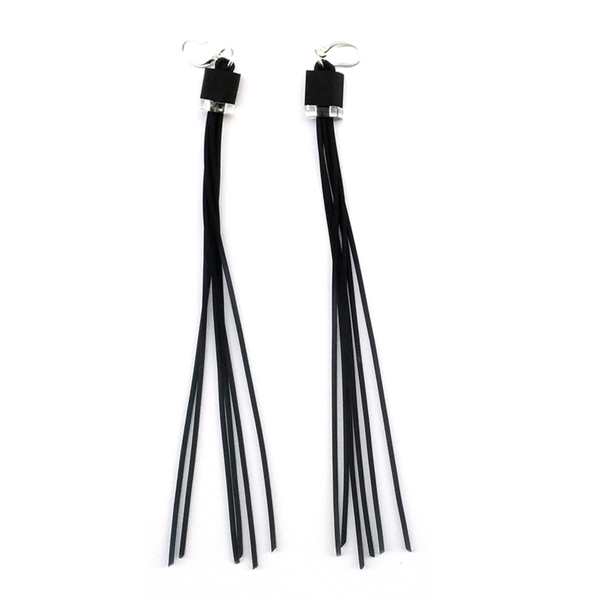STROMBOLI long tassel earrings Black