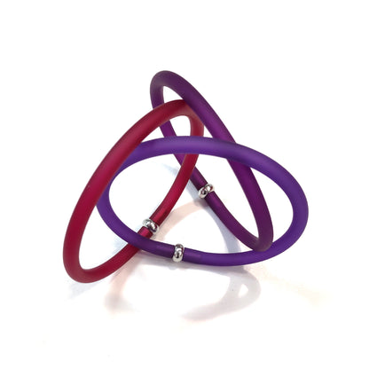 Ensemble de 3 bracelets en caoutchouc Safari Trio en 12 couleurs