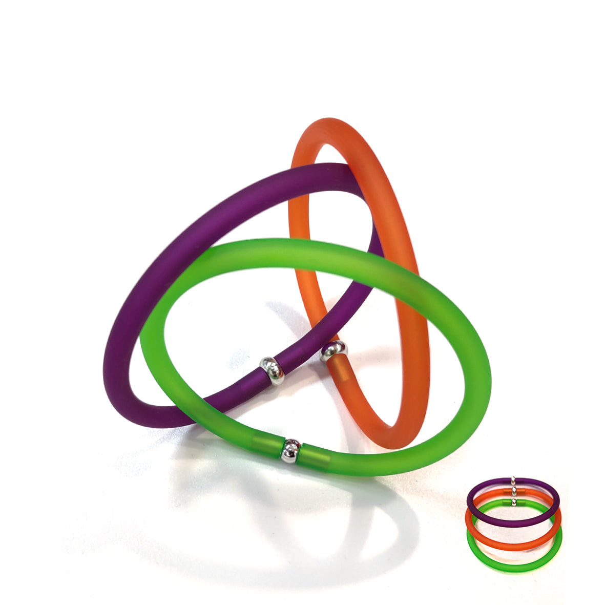 Safari Trio set of 3 rubber bracelets in 12 colors