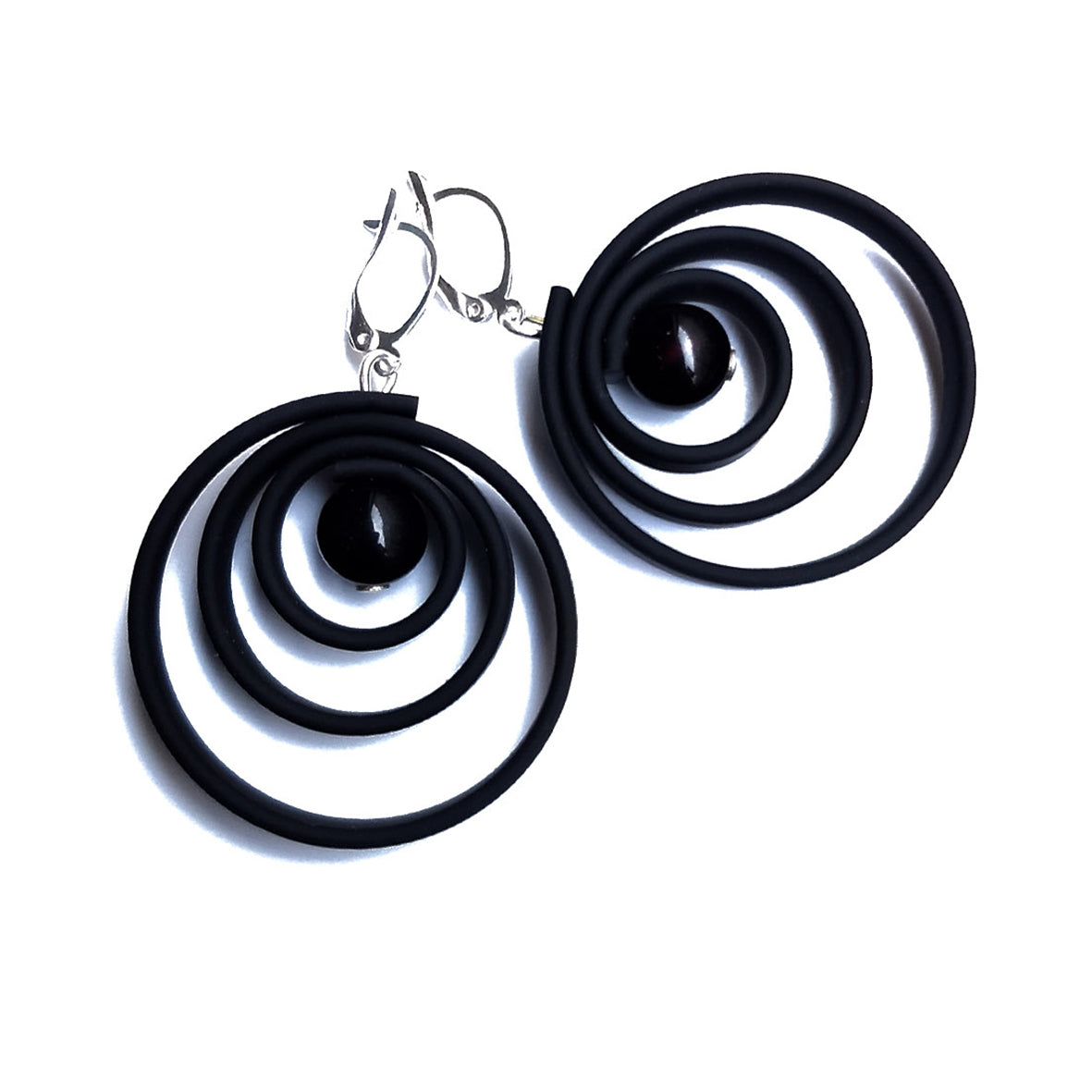 ORCHIDEE boucles d'oreilles "spirale" Noir