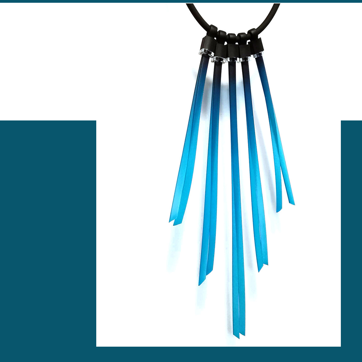 TENERIFE collier "plumes" Turquoise